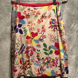 Boden Red and Blue A-Line Knee-Length Skirt